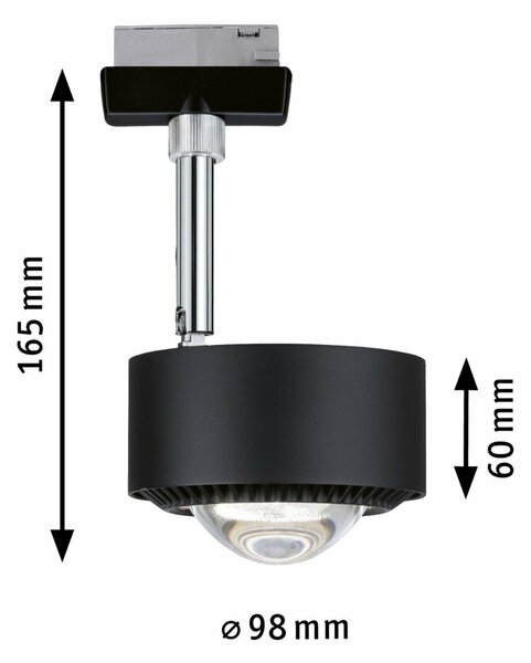 PAULMANN URail LED lištový spot Aldan spot 8W 4000K stmívatelné 230V černá mat/černá