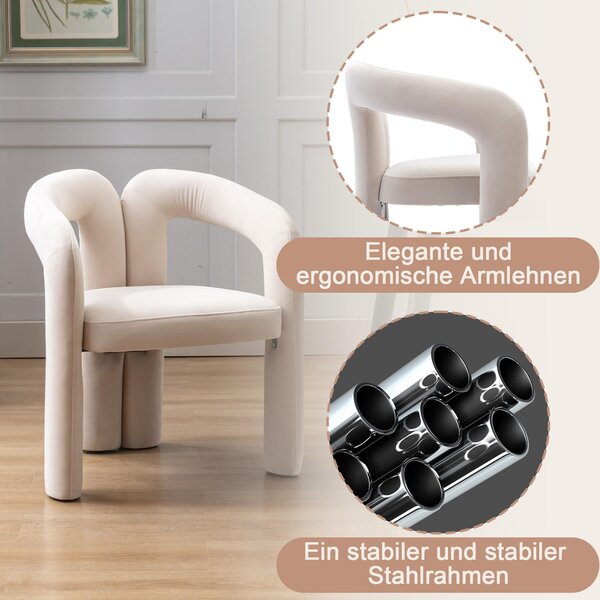 Sweiko sametové moderní designové jídelní židle, čalouněné dekorační židle/jídelní židle/vedro boční židle, obývací pokoj kuchyňské židle 2 kusy/sada příležitostných židlí