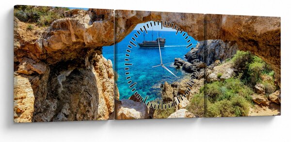 Obraz - Cape Greco (s hodinami) (90x30 cm)