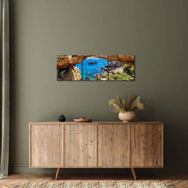 Obraz - Cape Greco (s hodinami) (90x30 cm)