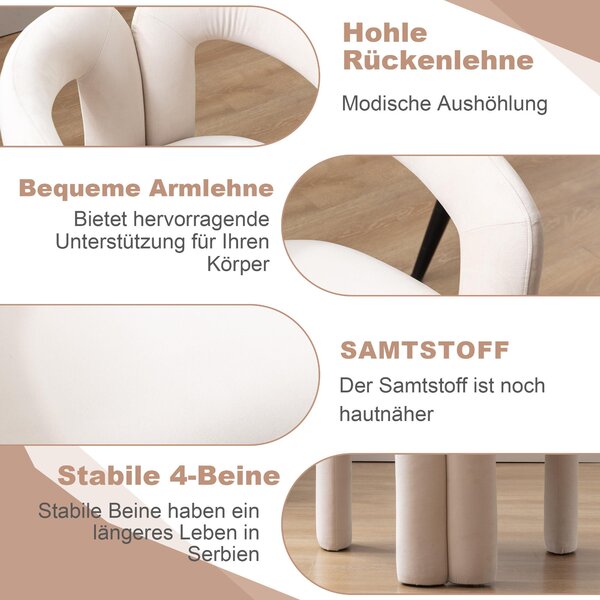 Sweiko sametové moderní designové jídelní židle, čalouněné dekorační židle/jídelní židle/vedro boční židle, obývací pokoj kuchyňské židle 2 kusy/sada příležitostných židlí