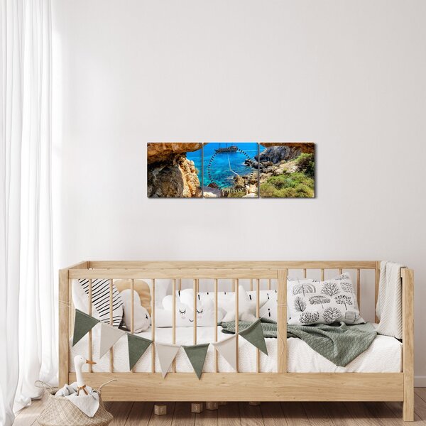 Obraz - Cape Greco (s hodinami) (90x30 cm)