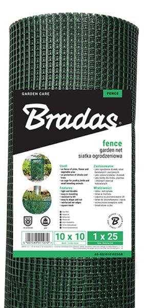 Bradas AS-SQ10101025GR, Textil, Hraniční oplocení, 300 g/m², 10 x 10 mm