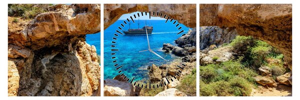Obraz - Cape Greco (s hodinami) (90x30 cm)