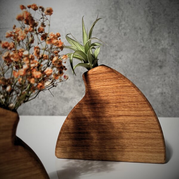 Wooden Mooden Dřevěné vázy zajímavého tvaru - sada Materiál: Mořený jasan