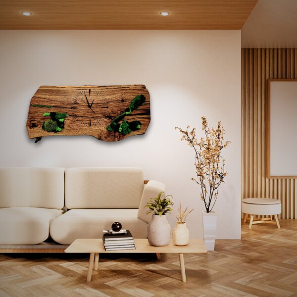 Wooden Mooden Unikátní dřevěné mechové hodiny