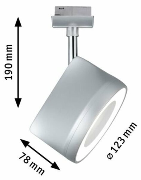 PAULMANN URail LED lištový spot Arena spot 15,3W 4000K stmívatelné 230V matný chrom/chrom