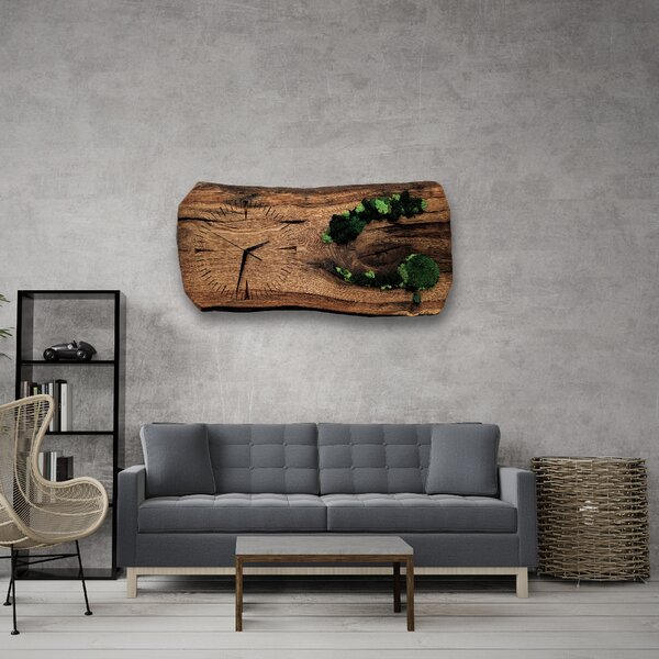 Wooden Mooden Stylové dřevěné mechové hodiny na zeď