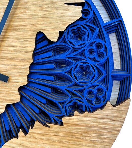 Wooden Mooden Nástěnné dřevěné hodiny Mandala Barva: Červená, Průměr hodin: 30 cm