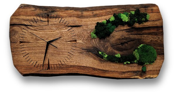 Wooden Mooden Stylové dřevěné mechové hodiny na zeď