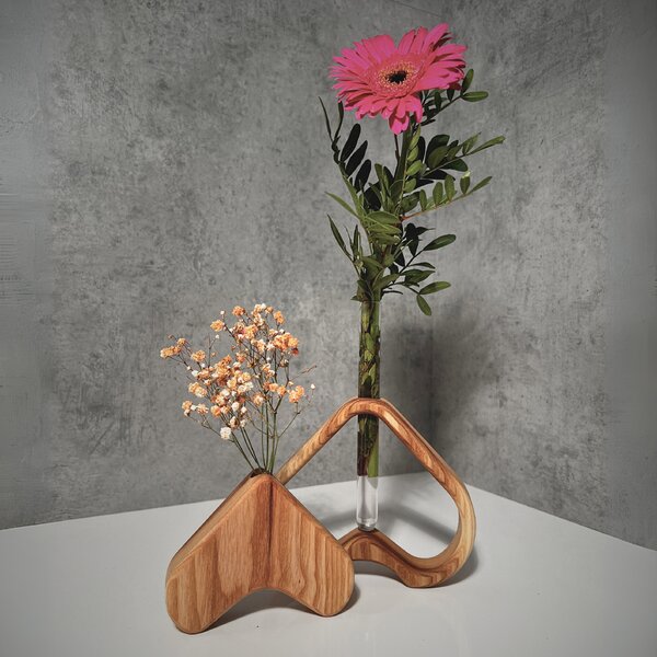 Wooden Mooden Dřevěné vázy s ampulkou Relax - sada Materiál: Jasan