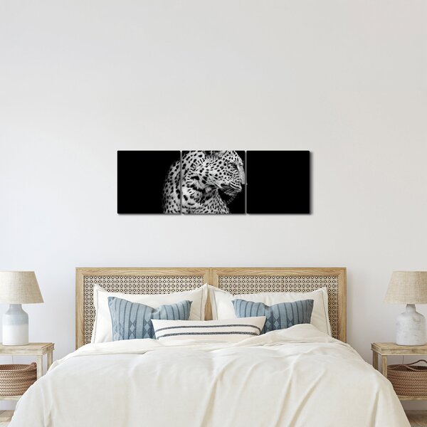 Obraz - Leopard (s hodinami) (90x30 cm)