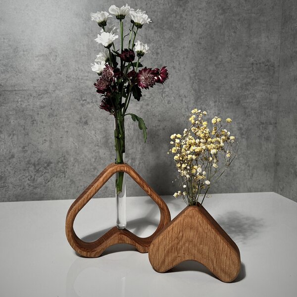 Wooden Mooden Dřevěné vázy s ampulkou Relax - sada Materiál: Jasan