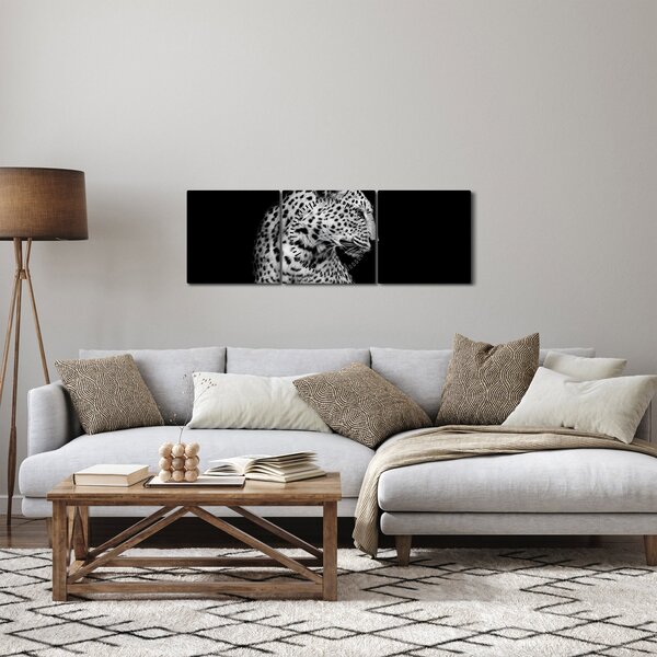Obraz - Leopard (s hodinami) (90x30 cm)