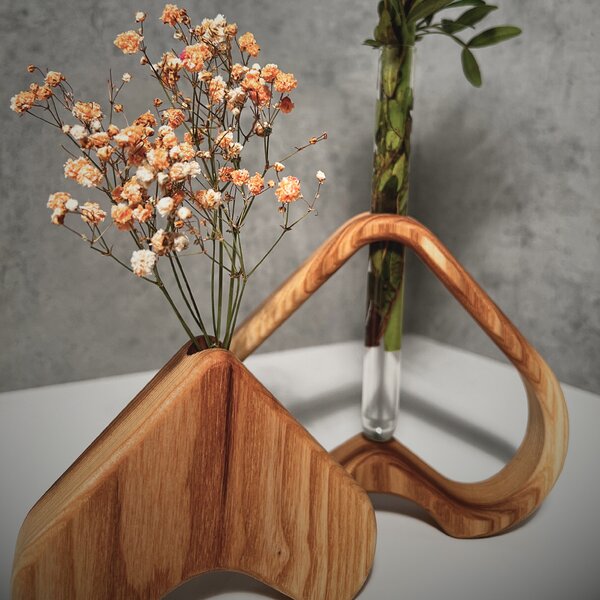 Wooden Mooden Dřevěné vázy s ampulkou Relax - sada Materiál: Jasan