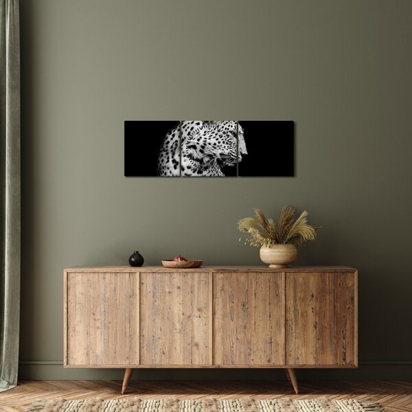 Obraz - Leopard (s hodinami) (90x30 cm)