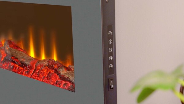 Sureflame WM-9505 Elektrický nástěnný krb s dálkovým ovládáním v šedé barvě, 42 palců