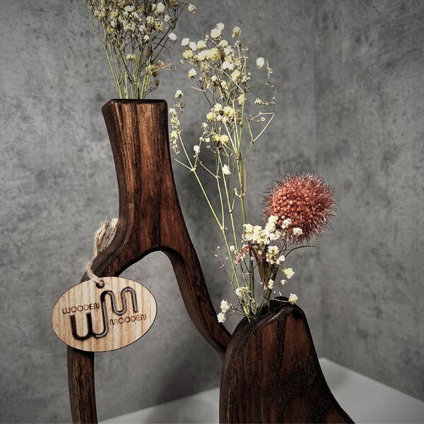 Wooden Mooden Vysoké dřevěné vázy Elegance - sada Materiál: Dub