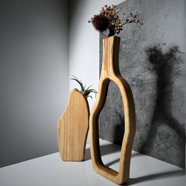 Wooden Mooden Vysoké dřevěné vázy Elegance - sada Materiál: Dub