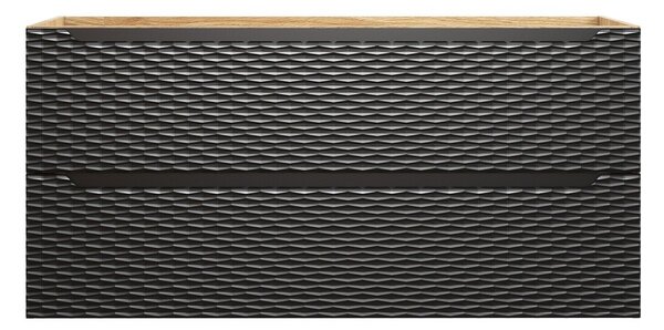 Comad Koupelnová sestava Ocean s deskou, umyvadlem a skříňkami 90 cm černá/dub olejovaný
