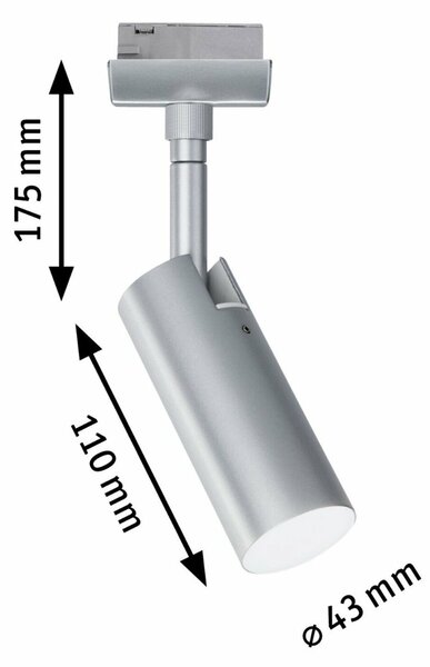 PAULMANN URail LED lištový spot Tubo spot 4,5W 4000K 230V matný chrom