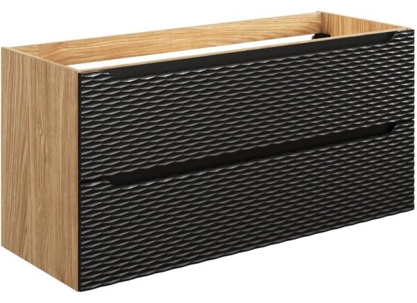 Comad Koupelnová sestava Ocean s deskou, umyvadlem a skříňkami 90 cm černá/dub olejovaný