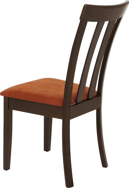Sada 6 židlí do jídelny HWC-G46, kuchyňská židle Židle, látka/textil masiv tmavý rám, oranžová barva