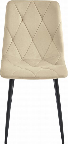 Židle Valora LIBRA Cool Beige Velvet Black Nohy Sada 3 židlí | Sada 3 židlí s béžovým odstínem a černým kontrastem