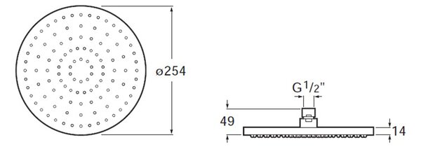 Roca Rainsense hlavová sprcha 25.4x25.4 cm kulatý chrom A5B2250C00