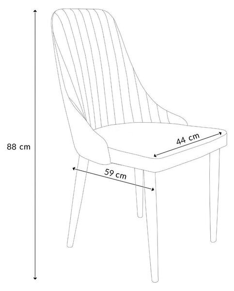 Židle obývací židle kuchyňská židle jídelní židle křeslo LOUIS RIBBON velurová židle modrá 44x59x88 HOMLA