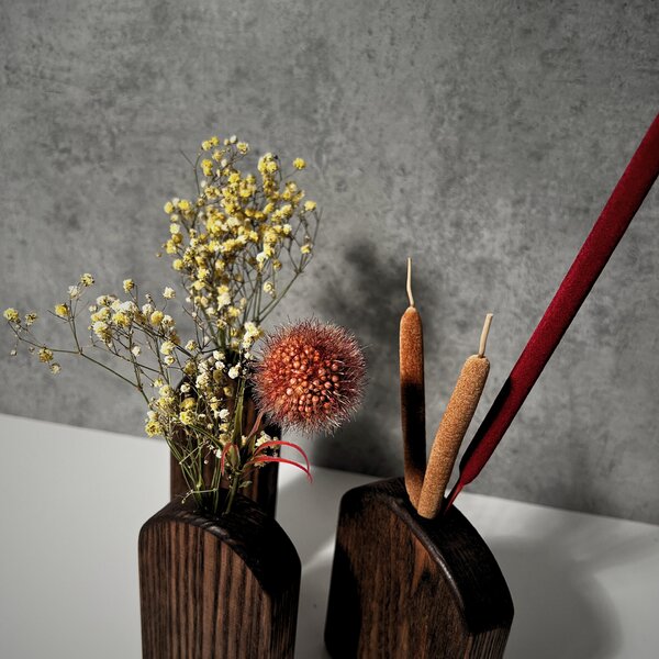 Wooden Mooden Sada tří dřevěných váz Simple Materiál: Dub