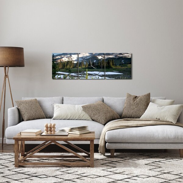 Obraz - Mount Rainier (s hodinami) (90x30 cm)