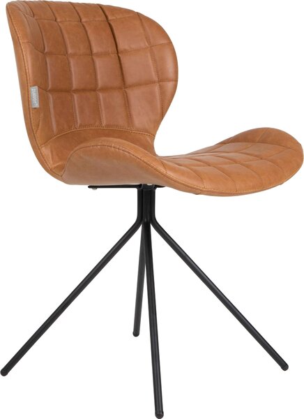 Jídelní židle ZUIVER OMG LL hnědá ve vintage umělé kůži