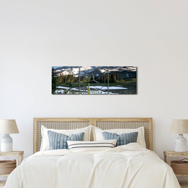 Obraz - Mount Rainier (s hodinami) (90x30 cm)