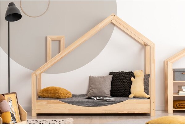 Domečková postel z borovicového dřeva Adeko Luna Elma, 80 x 160 cm