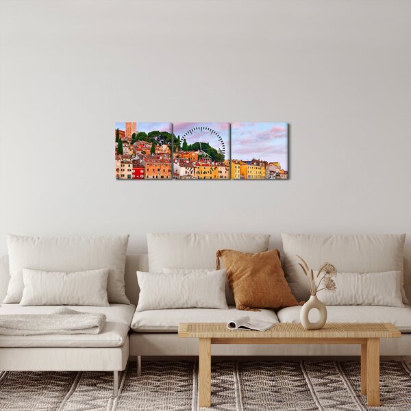Obraz - Rovinj, Chorvatsko (s hodinami) (90x30 cm)