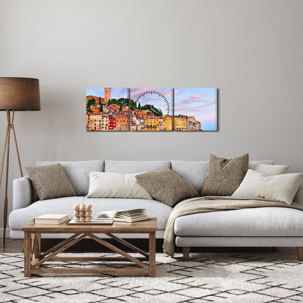 Obraz - Rovinj, Chorvatsko (s hodinami) (90x30 cm)