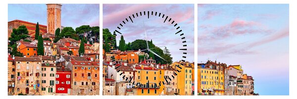 Obraz - Rovinj, Chorvatsko (s hodinami) (90x30 cm)