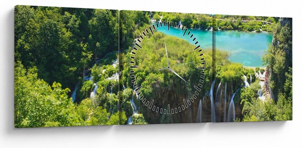 Obraz - Vodopády (s hodinami) (90x30 cm)