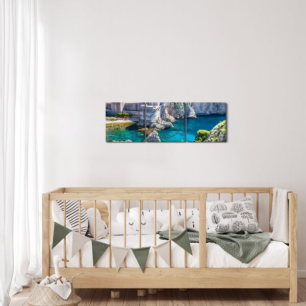 Obraz - Dubrovník (s hodinami) (90x30 cm)