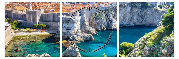 Obraz - Dubrovník (s hodinami) (90x30 cm)
