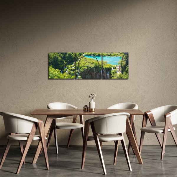 Obraz - Vodopády (s hodinami) (90x30 cm)