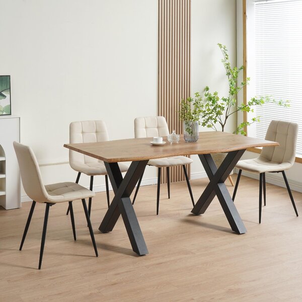 Jídelní židle Albatros sada 4 ks BORA Beige - Pohodlná čalouněná židle pro moderní a stylový design u jídelního stolu - Kuchyňská židle nebo židle do jídelny s vysokou nosností až 110 kg