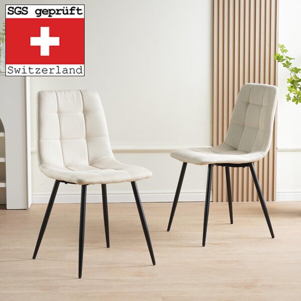 Jídelní židle Albatros sada 4 ks BORA Beige - Pohodlná čalouněná židle pro moderní a stylový design u jídelního stolu - Kuchyňská židle nebo židle do jídelny s vysokou nosností až 110 kg
