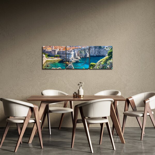 Obraz - Dubrovník (s hodinami) (90x30 cm)