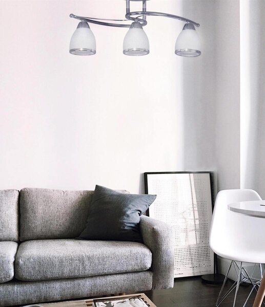Kaja Samira stropní světlo 3x40 W bílá-chrom K-JSL-8090/3CHR