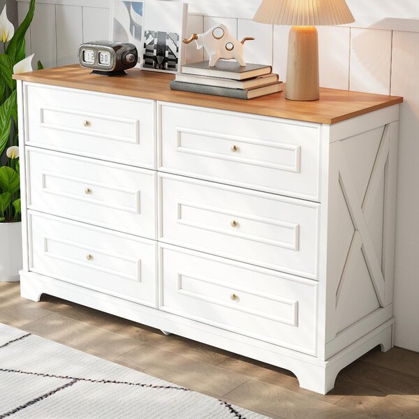 Fortuna Lai Moderní příborník se šesti zásuvkami, minimalistický design, vhodný do obývacího pokoje, jídelny nebo předsíně. Rozměry: 120 x 40 x 76 cm