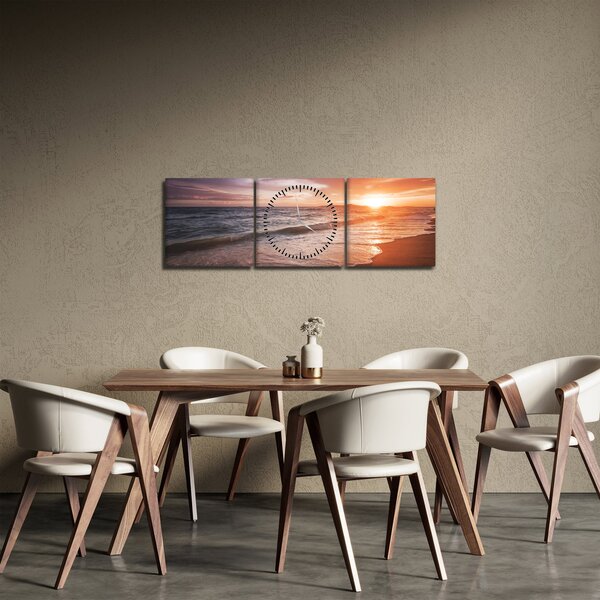 Obraz - Západ slunce v Thajsku (s hodinami) (90x30 cm)