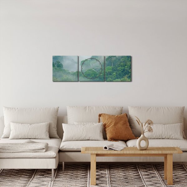 Obraz - Ranní mlha (s hodinami) (90x30 cm)