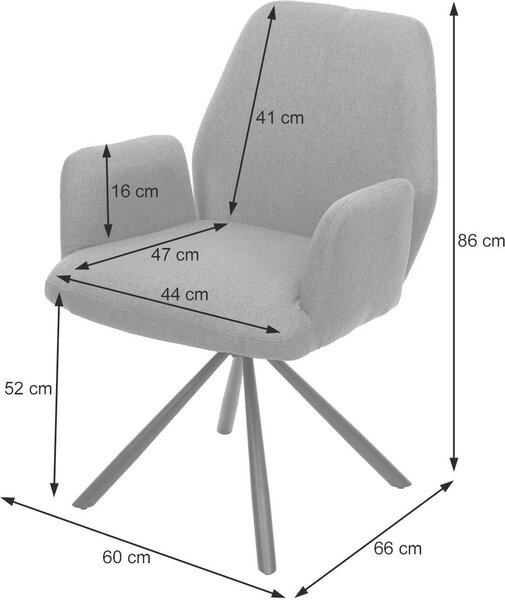 Jídelní židle HWC-H71, kuchyňská židle polohovací židle, otočná automatická poloha látka/textil ocel tmavě šedá